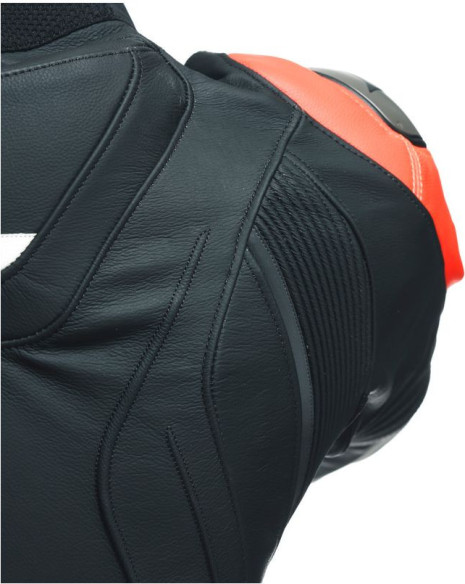 Combinezon Moto Piele Avro 4 2Pcs Black-Matt/Fluo-Red/White 23