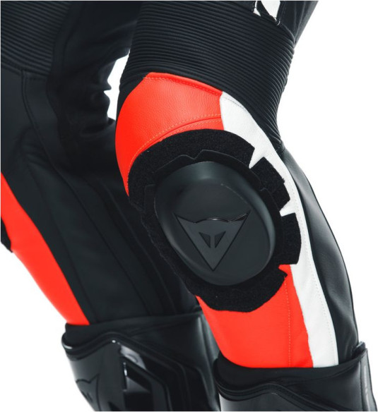 Combinezon Moto Piele Avro 4 2Pcs Black-Matt/Fluo-Red/White 23