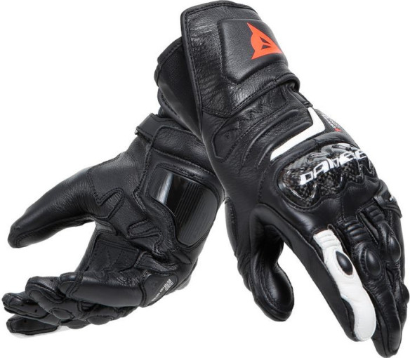 Manusi Moto Piele Dama Carbon 4 Long Black/Black/White 23