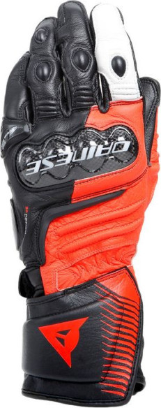 Manusi Moto Piele Carbon 4 Long Black/Fluo-Red/White 23