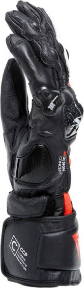 Manusi Moto Piele Carbon 4 Long Black/Fluo-Red/White 23