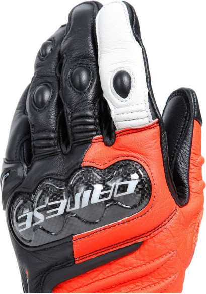 Manusi Moto Piele Carbon 4 Long Black/Fluo-Red/White 23