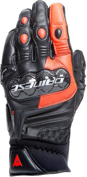 Manusi Moto Piele Carbon 4 Short Black/Fluo-Red 23