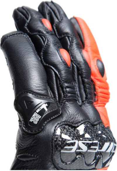 Manusi Moto Piele Carbon 4 Short Black/Fluo-Red 23