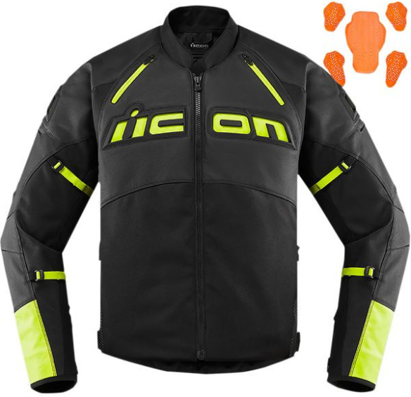 Geaca Moto Piele Contra2 Hi-Viz