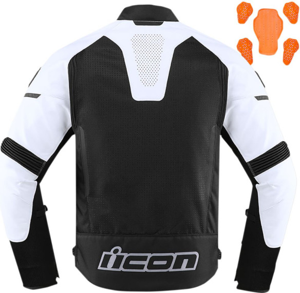 Geaca Moto Piele Contra2 Perforata White