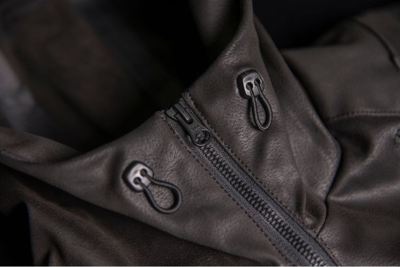 Geaca Moto Piele SynthHawk Black