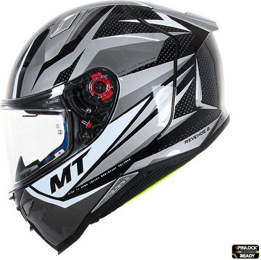 Casca Moto Full-Face Revenge 2 Kley B0 Alb/Gri Lucios