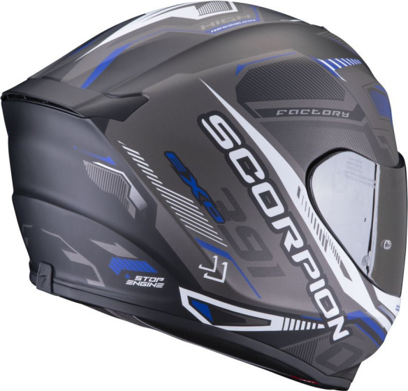Casca Moto Full-Face 391 Haut Negru Mat/Albastru 23
