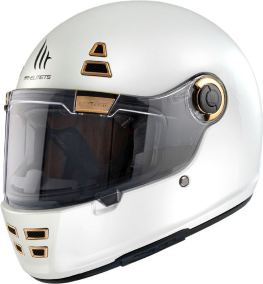 Casca Moto Full-Face/Integrala Jarama A0 Retro Cafe Racer White Glossy 2023