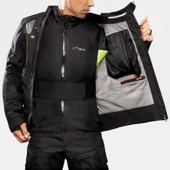 Geaca Moto Textila Halo Drystar Bej/Negru/Galben Fluo 23