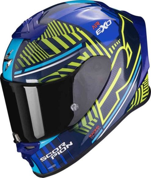 Casca Moto Full-Face/Integrala Exo R1 Evo Air Victory Albastru/Galben Fluo