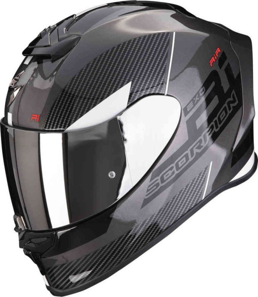 Casca Moto Full-Face/Integrala Exo R1 Evo Air Final Argintiu/Negru/Alb