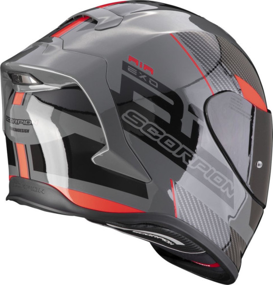 Casca Moto Full-Face/Integrala Exo R1 Evo Air Final Gri/Negru/Rosu