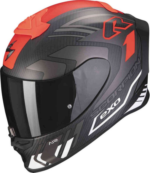 Casca Moto Full-Face/Integrala Exo R1 Evo Air Carbon Supra Negru Mat/Rosu