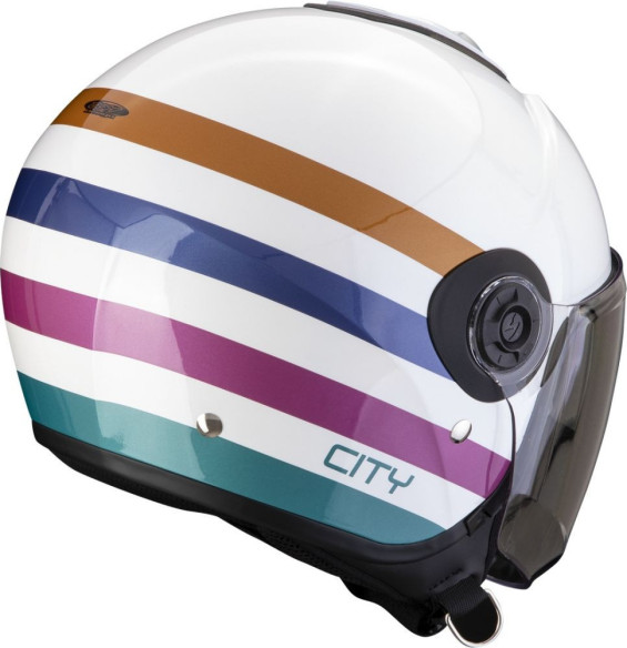 Casca Moto Open-Face/Jet Exo City II Bee Alb/Verde/Auriu
