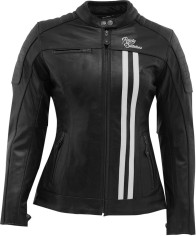 Geaca Moto Piele Dama Alice Black/White 2024