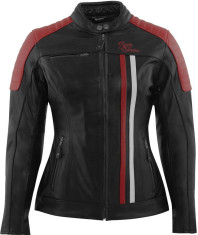 Geaca Moto Piele Dama Alice Black/White/Red 2024