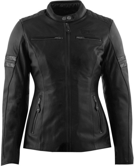 Geaca Moto Piele Dama Joyce V2 Black/Glitter 2024