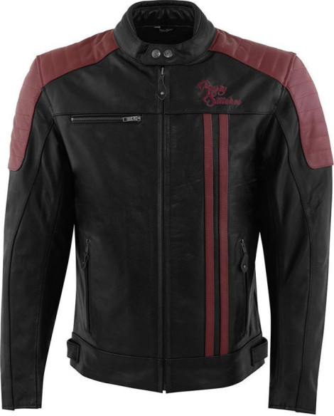 Geaca Moto Piele Cooper Black/Maroon 2024