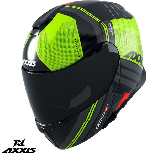 Casca Moto Flip-Up Gecko Sv Epic B3 Glossy Fluo Yellow 24