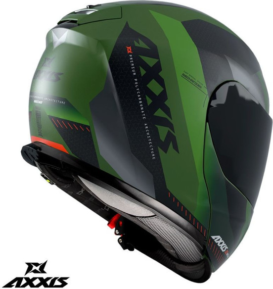 Casca Moto Flip-Up Gecko Sv Shield F6 Matt Grey/Green 24