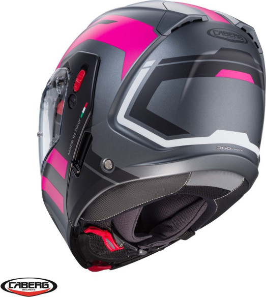 Casca Moto Flip-Up Horus X Road M1 Matt Black/Pink 24
