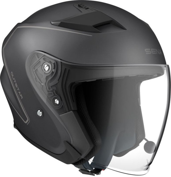 Casca Moto Open-Face Outstar S Sistem Intercom Bluetooth Inclus Black Matt