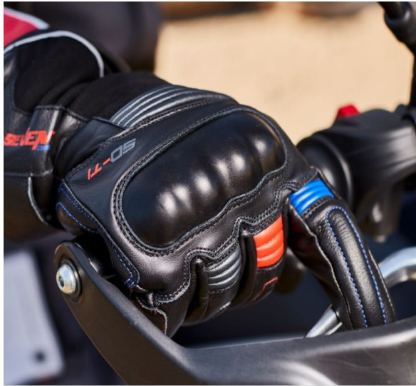 Manusi Moto Piele Touring SD-T1 Winter Tex Black/Red/Blue 24
