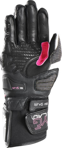 Manusi Moto Piele Dama Styg15 Black/Pink 4611-150