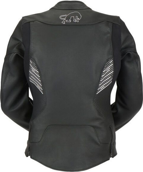 Geaca Moto Piele Dama Alba Black-White 6028-143