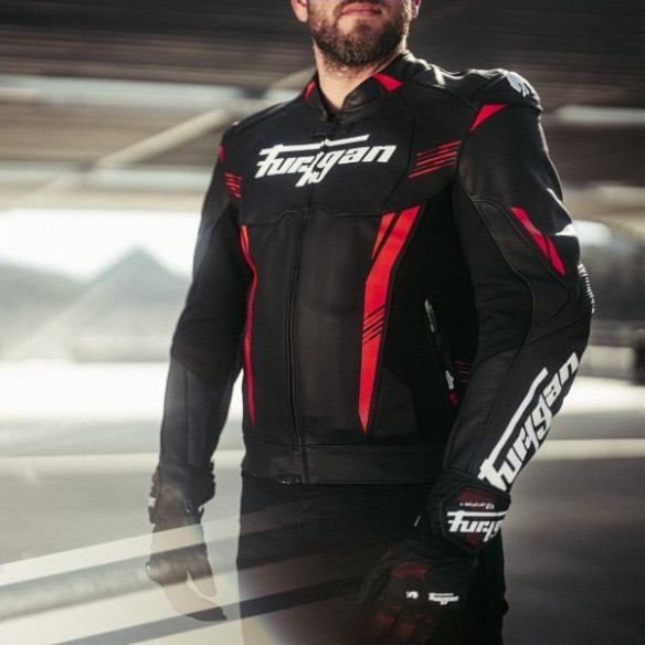 Geaca Moto Piele Pro One Black/Red/White 6030-102