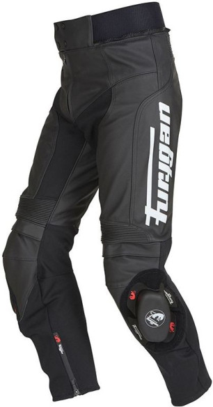 Pantaloni Moto Piele Drack Black/White/White 6035-1026