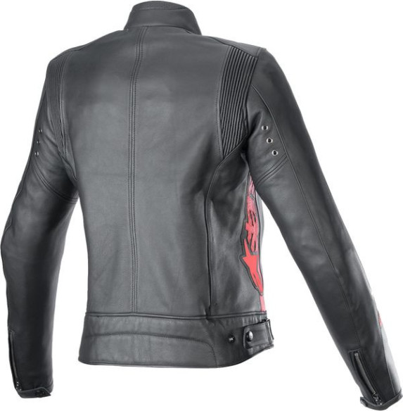Geaca Moto Piele Dama Stella Dyno Black/Red 24