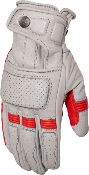 Manusi Moto Piele Calvin Light grey/Red 24