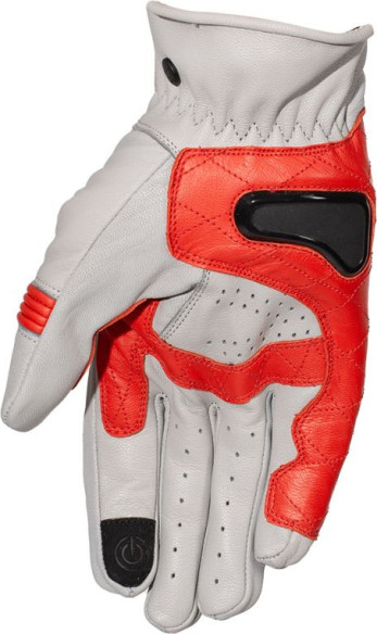 Manusi Moto Piele Calvin Light grey/Red 24