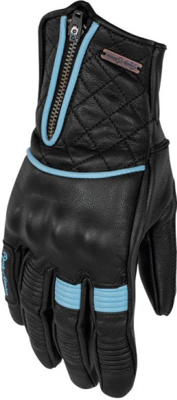 Manusi Moto Piele Dama Lilly Black/Pastel Blue 24