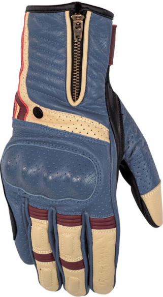 Manusi Moto Piele Simon Blue/Beige 24