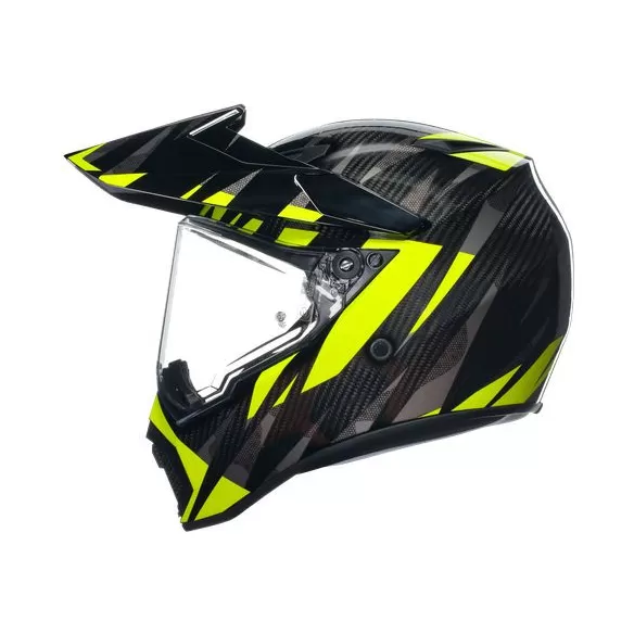 Casca Moto Ax9 E2206 Mplk Steppa Carbon/Grey/Yellow Fluo 24