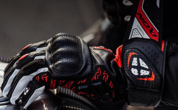 Manusi Moto Piele Thunder Air MS Black/White/Red 24