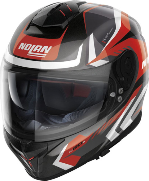 Casca Moto Full-Face N80-8 Rumble N-Com Metal Black Red/White 24