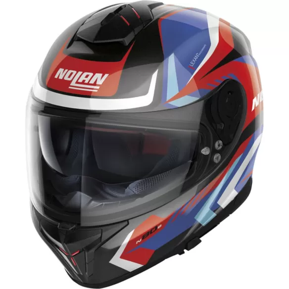 Casca Moto Full-Face N80-8 Rumble N-Com Metal Black Red/Blue/White 24