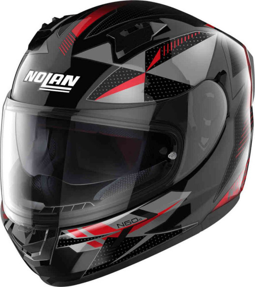 Casca Moto Full-Face N60-6 Wiring Metal Black Red/Silver 24