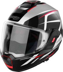 Casca Moto Flip-Up N120-1 06 Nightlife N-Com Metal White Red/Black 24