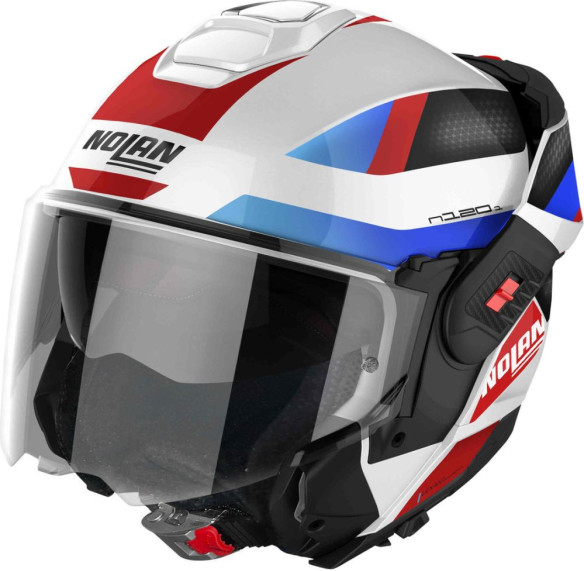 Casca Moto Flip-Up N120-1 06 Subway N-Com Metal White Blue/Red/Black 24