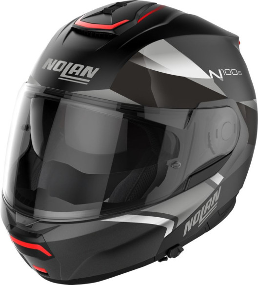 Casca Moto Flip-Up N100-6 Paloma N-Com Flat Black Silver/Flat Lava Grey 24