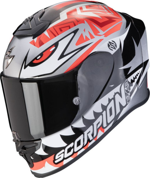 Casca Moto Full-Face EXO R1 Evo Air Zaccone Replica Silver/Black/Red 24