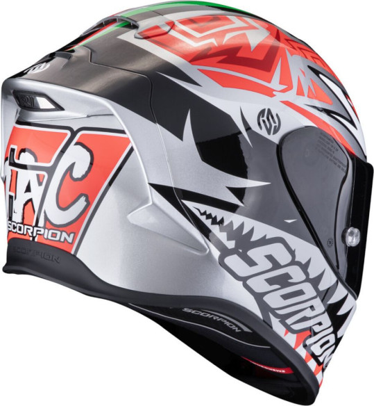 Casca Moto Full-Face EXO R1 Evo Air Zaccone Replica Silver/Black/Red 24