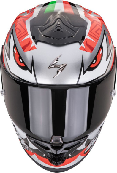 Casca Moto Full-Face EXO R1 Evo Air Zaccone Replica Silver/Black/Red 24
