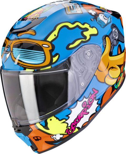 Casca Moto Full-Face EXO JNR Air Fun Blue/Orange 24